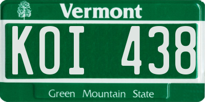 VT license plate KOI438