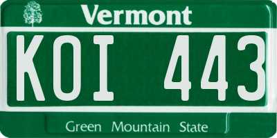 VT license plate KOI443