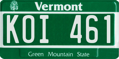 VT license plate KOI461
