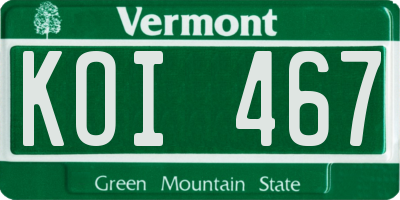 VT license plate KOI467