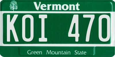 VT license plate KOI470