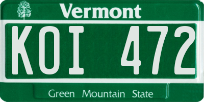 VT license plate KOI472