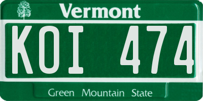 VT license plate KOI474