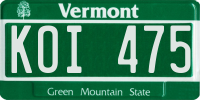 VT license plate KOI475