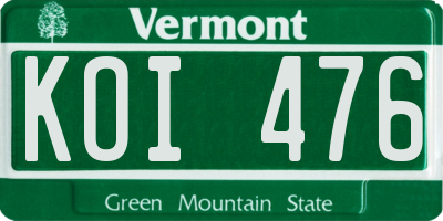 VT license plate KOI476