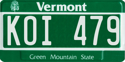 VT license plate KOI479