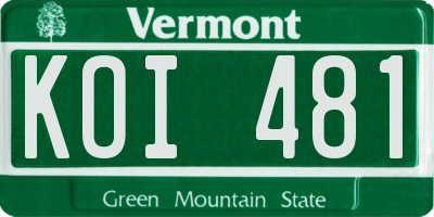 VT license plate KOI481