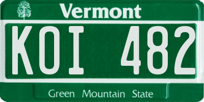 VT license plate KOI482
