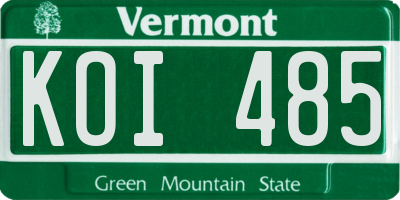 VT license plate KOI485