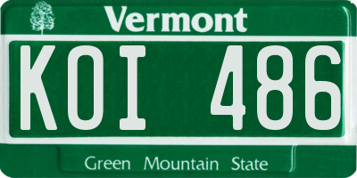 VT license plate KOI486