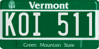VT license plate KOI511