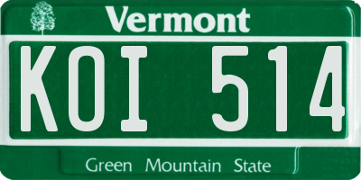 VT license plate KOI514