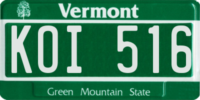 VT license plate KOI516