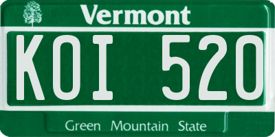 VT license plate KOI520