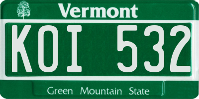 VT license plate KOI532