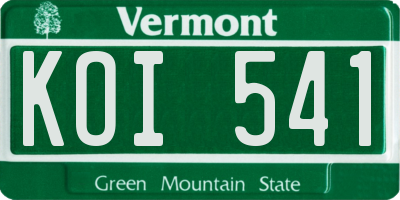 VT license plate KOI541