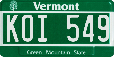 VT license plate KOI549