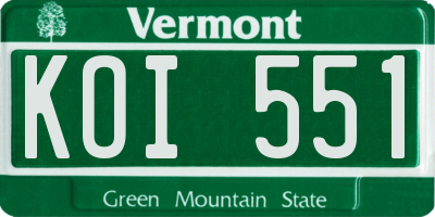VT license plate KOI551