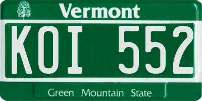 VT license plate KOI552