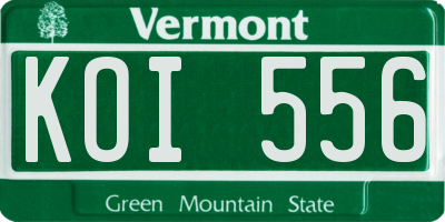 VT license plate KOI556