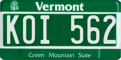 VT license plate KOI562