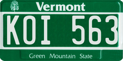 VT license plate KOI563