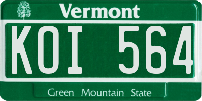 VT license plate KOI564