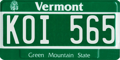 VT license plate KOI565