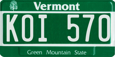 VT license plate KOI570