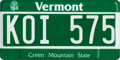 VT license plate KOI575