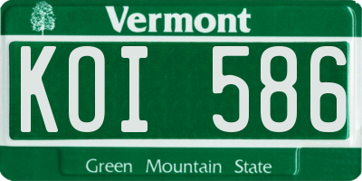VT license plate KOI586