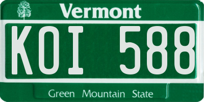 VT license plate KOI588