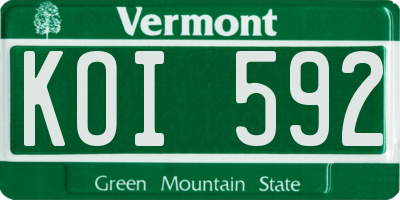 VT license plate KOI592