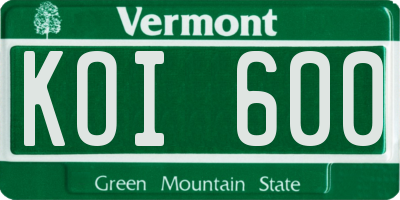 VT license plate KOI600