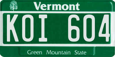 VT license plate KOI604
