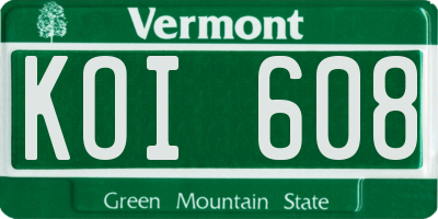 VT license plate KOI608