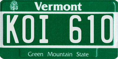 VT license plate KOI610