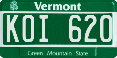 VT license plate KOI620