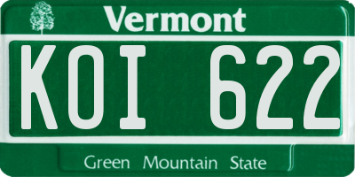 VT license plate KOI622