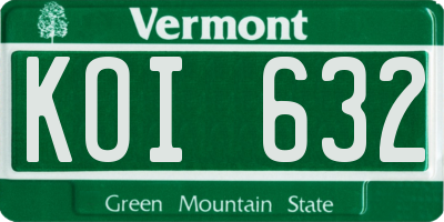 VT license plate KOI632