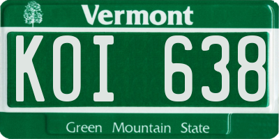VT license plate KOI638