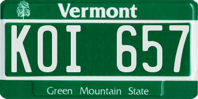 VT license plate KOI657