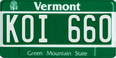 VT license plate KOI660