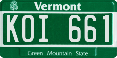 VT license plate KOI661