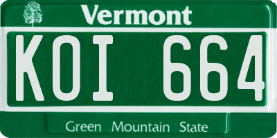 VT license plate KOI664