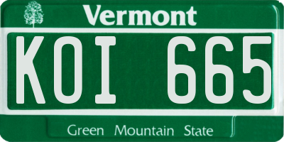 VT license plate KOI665