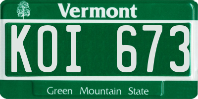 VT license plate KOI673
