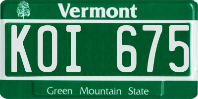 VT license plate KOI675