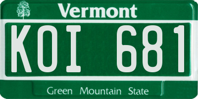 VT license plate KOI681
