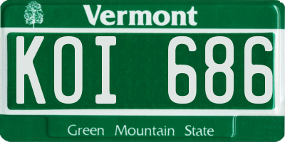VT license plate KOI686
